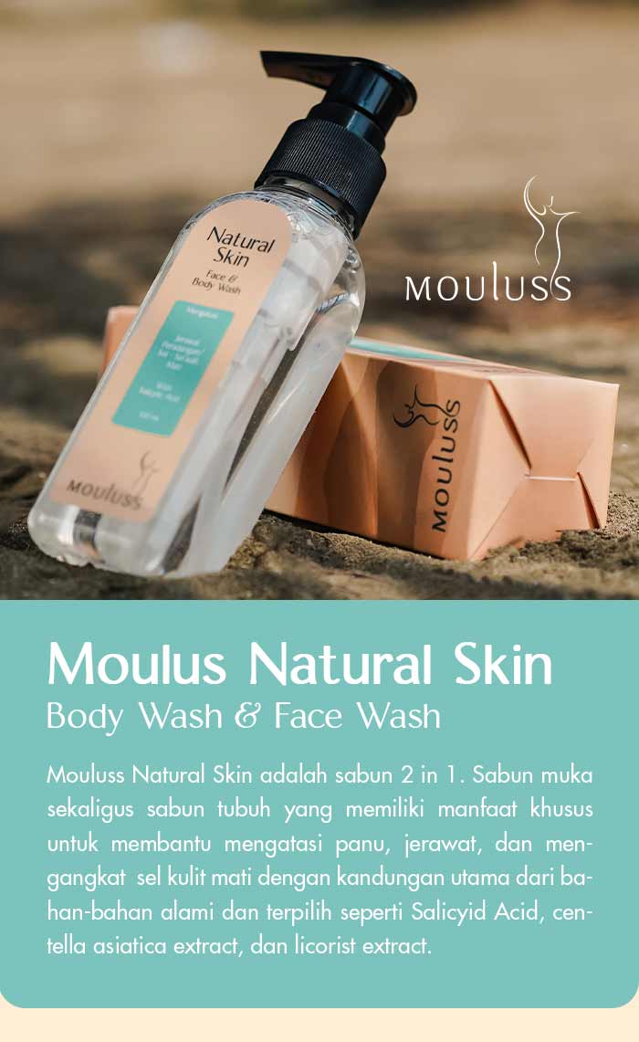 Mouluss Natural Skin — sabun 2-in-1 wajah dan tubuh dengan Salicylic Acid